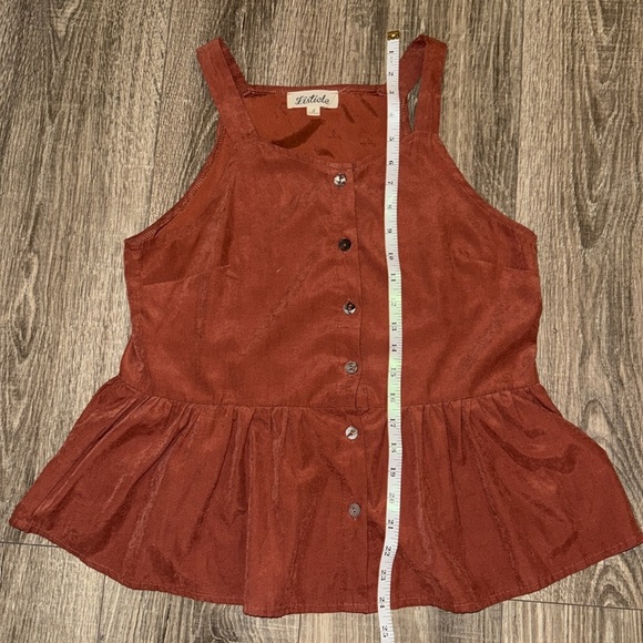 Listicle Rust Button-Up Top - Picture 4 of 8